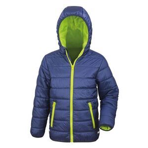 Result Core Childrens/Kids Soft Padded Jacket / Navy/Lime Green